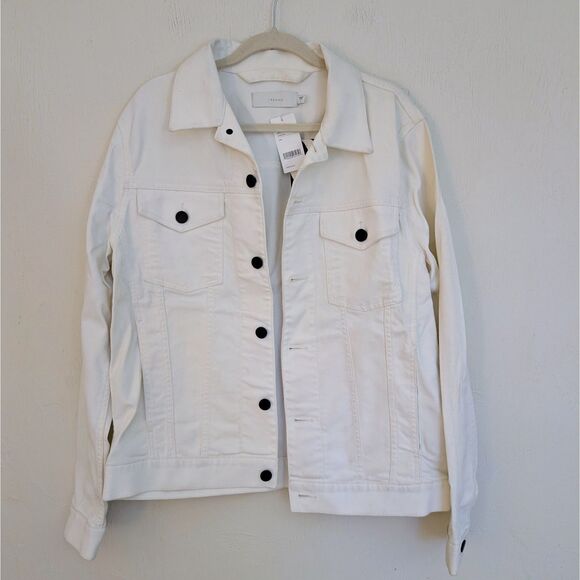 J Brand Mens White/Cream Denim Jacket Size Large - Picture 1 of 8
